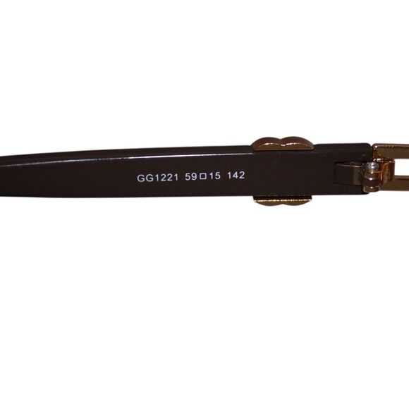 Gucci GG1221 Aviator Sunglasses | Brown Gradient Lens | 59-15-142 - Picture 7 of 14